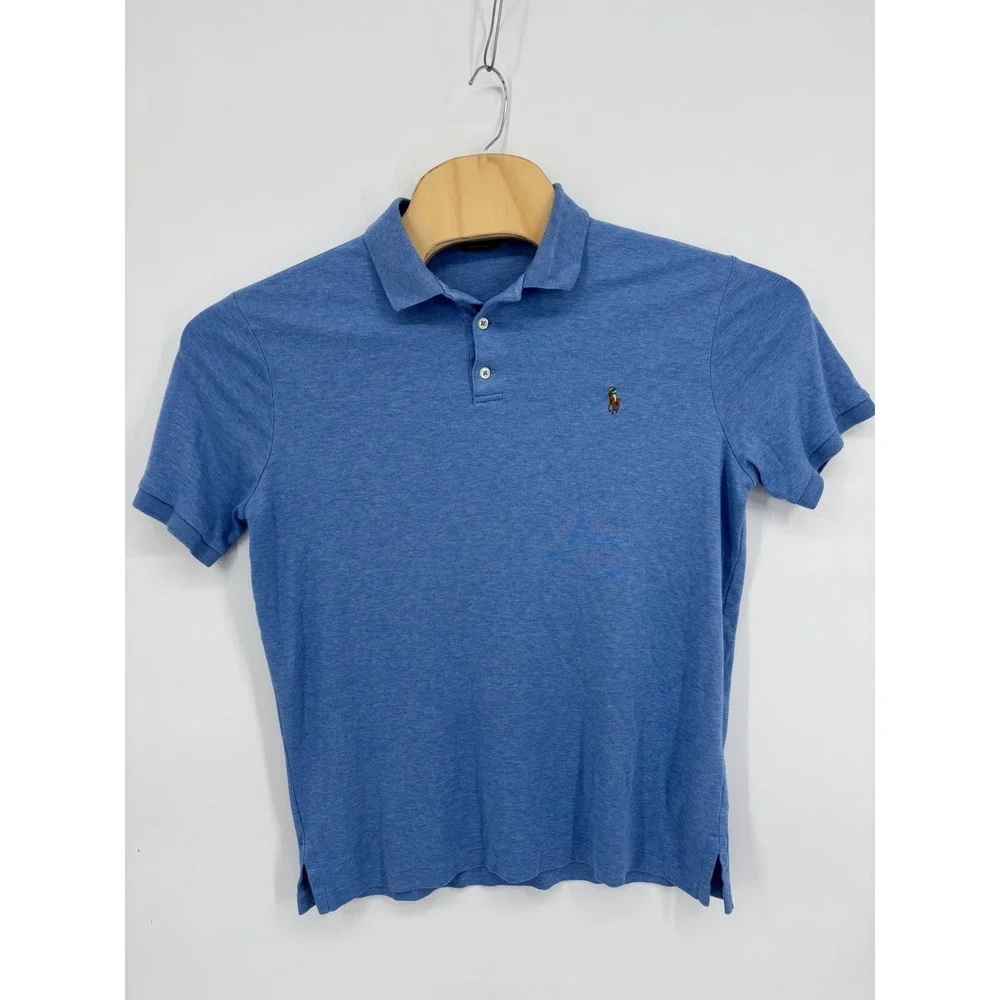 Polo Ralph Lauren Mens Classic Fit Short Sleeve Polo Shirt Blue Heather Medium